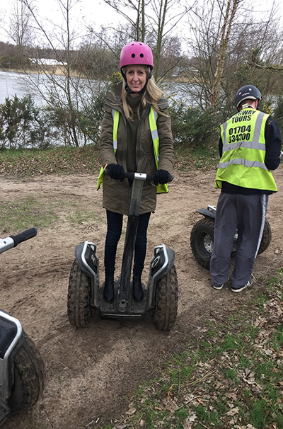 Laura getting used to the Segway