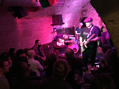 Caveau des Oubliettes, a jam packed live music venue within a cave/cellar