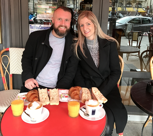 We set off towards Champs Elysee but stopped for a French breakfast of croissant, French bread and coffee en route. 