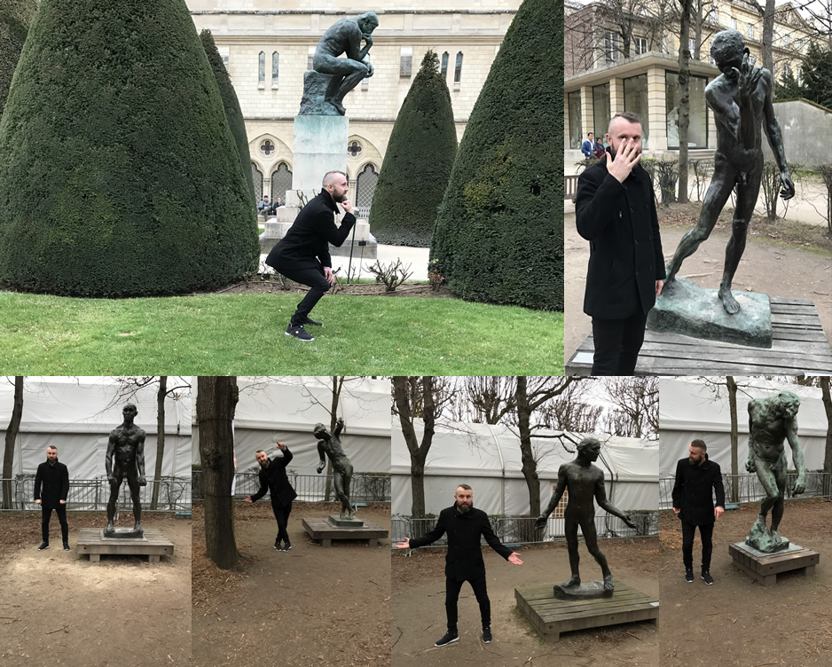 Laura was cringing a bit as she took these photos of me enjoying myself at the Rodin museum Paris