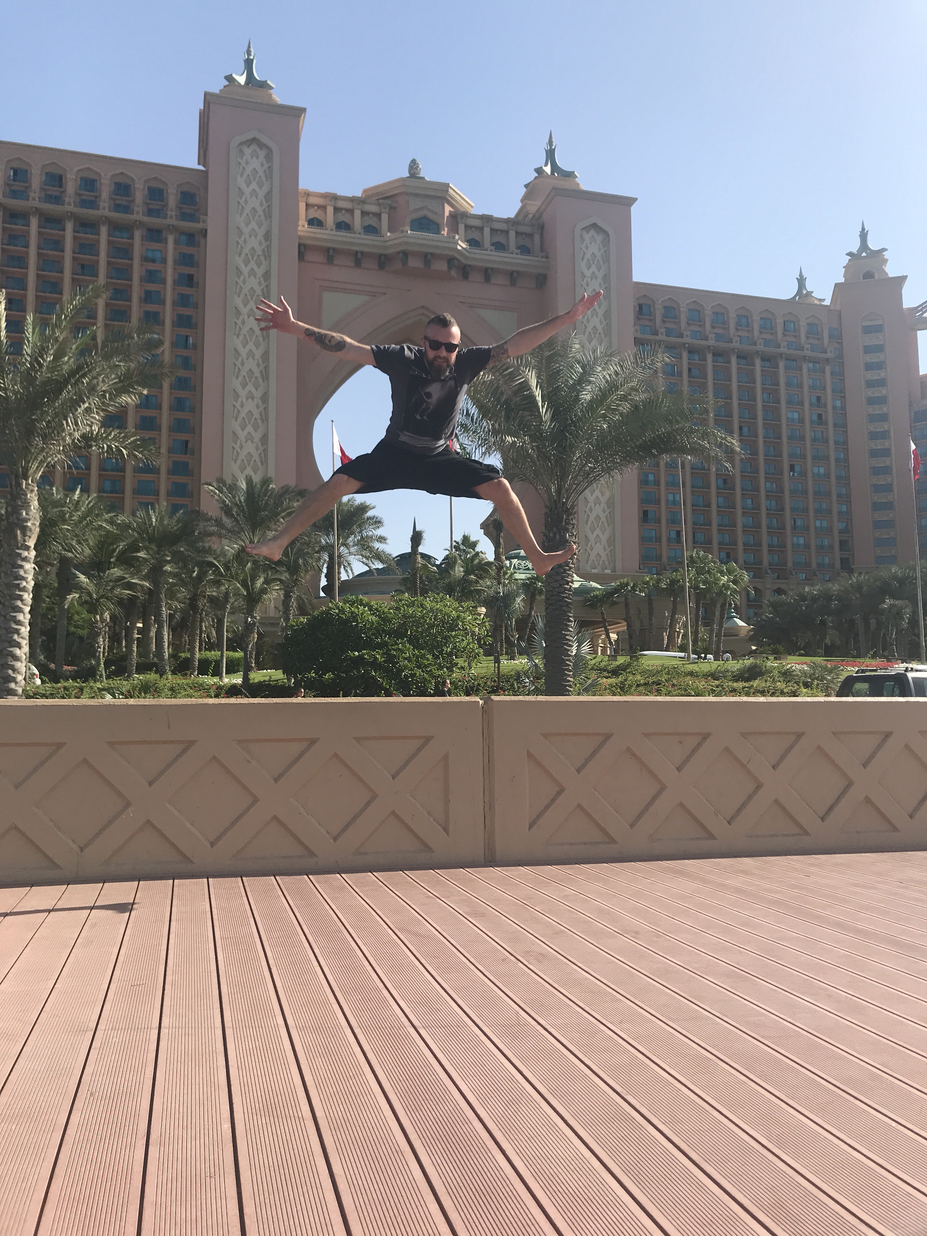 An instagramable picture outside the Palm Atlantis