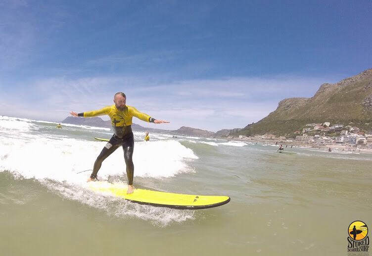GoGoGaz surfing during Stoke Surf School lessons